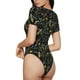 thumbnail image 2 of Balery Wasp and Florals Body de cuello redondo de manga corta para mujer Tops de manga corta Tops básicos-Small, 2 of 7