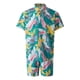 thumbnail image 3 of Sunloudy - Conjunto de camisa de manga corta con botones y pantalones cortos de playa para hombre Sunloudy moda, 3 of 9