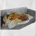 thumbnail image 6 of Western Soft Flannel Fleece Throw Blanket, Illustration Old Wild West Elements Rope Shoes and Image of Cowboy Print, Cozy Plush for Indoor and Outdoor Use, 60" x 80", Yellow Orange, by Ambesonne, 6 of 6