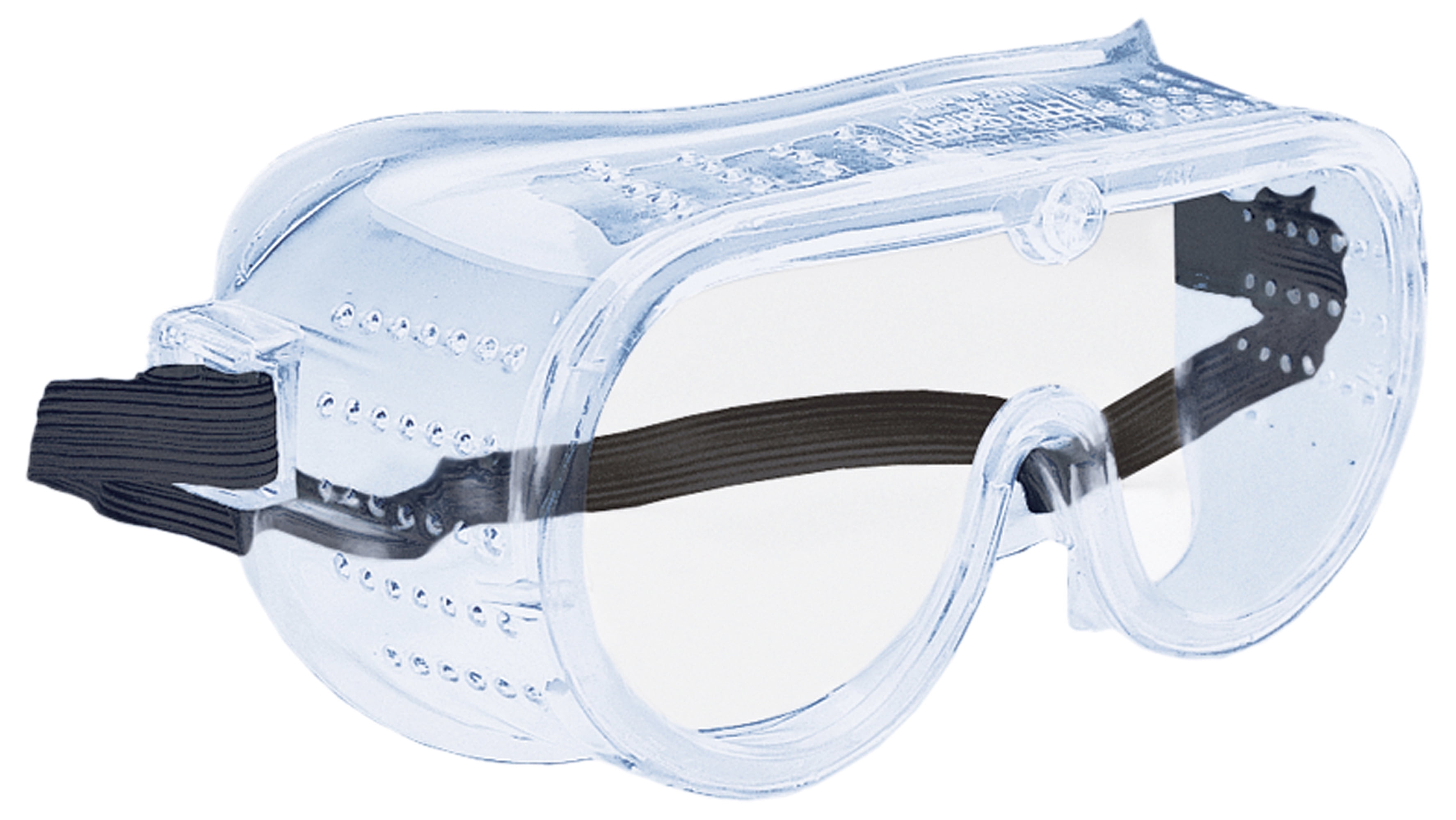 Perforated Impact Resistant Goggles AntiFog, Clear Lens, Black