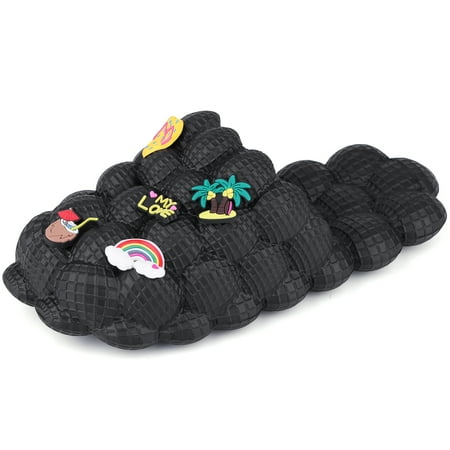 

LAKIGE Kids Bubble Slides with Charms Boys Girls Funny Lychee Bubble Slippers Soft Massage Golf Ball Shoes Non-Slip House Slippers for Shower Bedroom Beach Pool