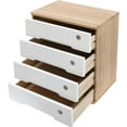 thumbnail image 5 of 4-Drawers Desk Storage Box with Lock, Desktop Wooden Storage Organizer, Wood Storage Shelf Rack, Night Stand Table Organizer, Stackable Wooden Tool Box for Home Office, 5 of 9