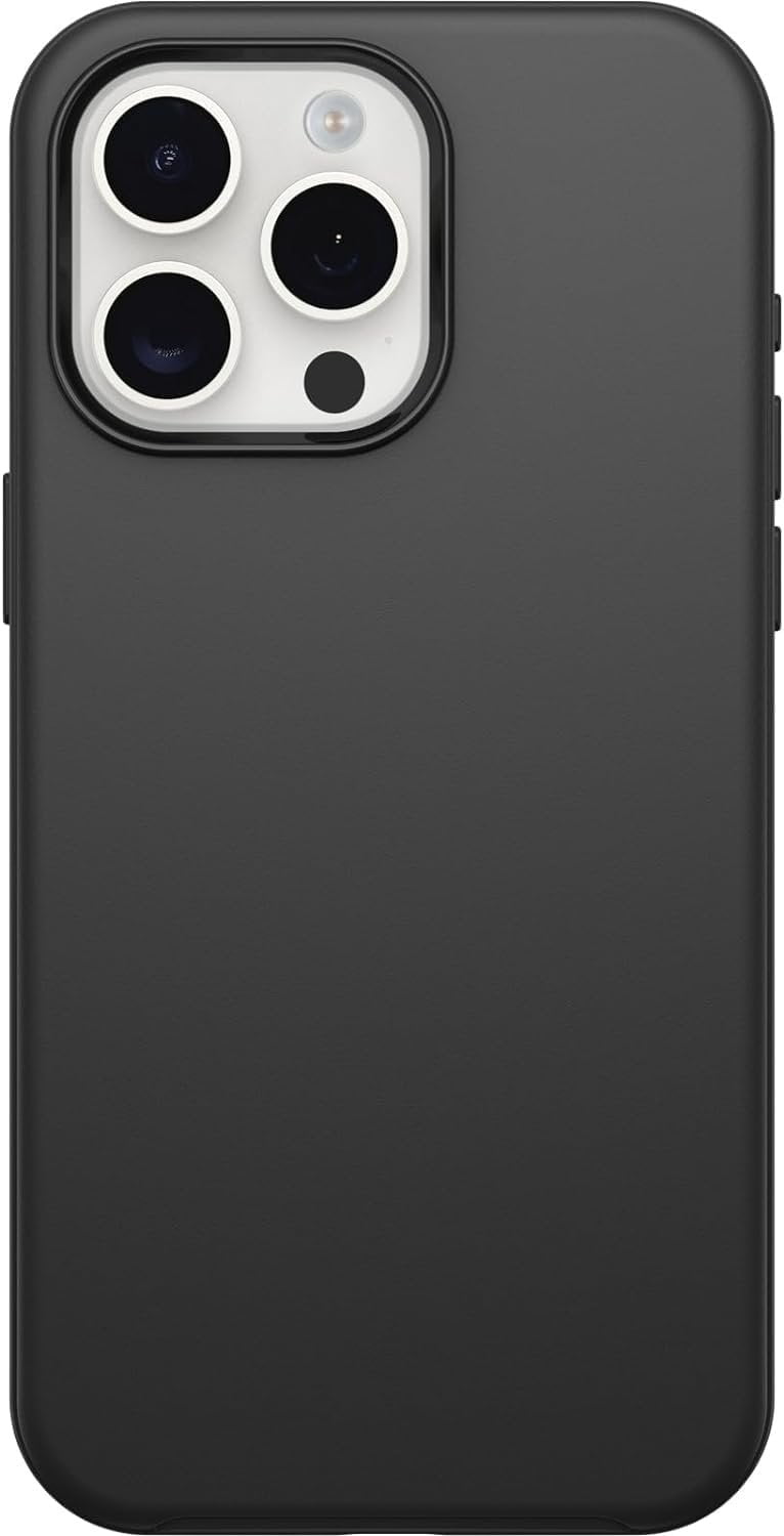 OtterBox iPhone 15 Pro Max Only - Symmetry Series Case - Black - Ultra-Sleek - Wireless Charging Compatible - Raised Edges Protect Camera & Screen - Non-Retail Packaging