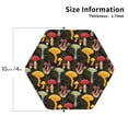 thumbnail image 2 of Lsque Mushrooms And Fern Stems Pattern 4" Drink Coasters Set of 4, PVC Leather Absorbent Coasters, Table Coaster Set Decorative Coffee Cup Coasters Housewarming Gift -Hexagon, 2 of 6