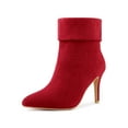 thumbnail image 6 of BLISSFUL STEP Pointed Toe Foldable Slip on Stiletto Heels Ankle Boots For Women Red 8.5, 6 of 7