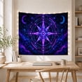 thumbnail image 5 of Glowing Star Compass Scene with Moons and Planets, Serene Digital Art for Astrology Fans, Wall Decor, Housewarming Gift, Tapestry Wall Hanging for Bedroom and Meditation Room, 5 of 7