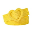 thumbnail image 2 of GHSOHS Straw Woven Elastic Belts for Women Rattan Braided Stretch Wide Belt Heart Shape Wooden Buckle Waist Belts for Dresses Jeans Pants Yellow, 2 of 4