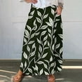 thumbnail image 3 of HomeGardon Maxi Skirts for Women Long Skirts Summer Women's Printed Elastic Waistband Pleated Pocket Skirt with Mid Calf Skirt,S-XXXXXL, 3 of 5
