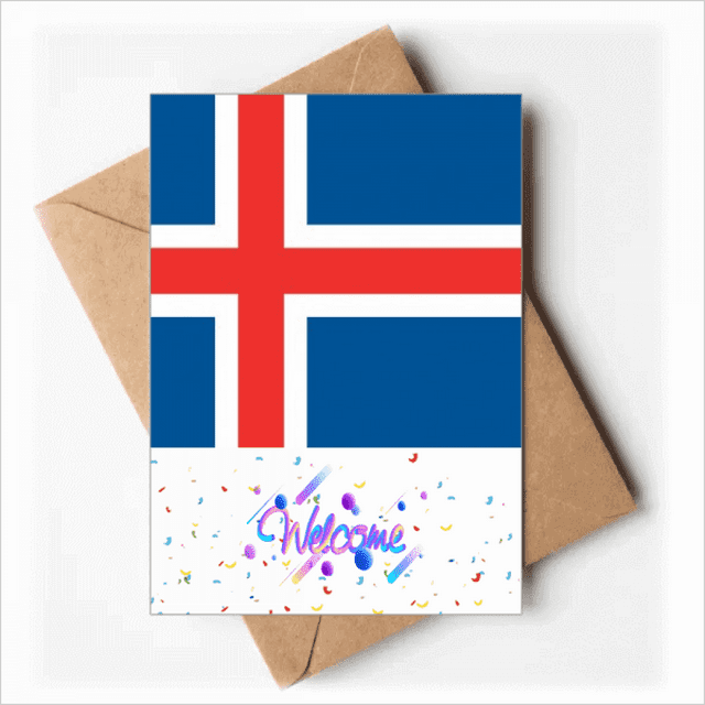 iceland national flag eu country Welcome Back Greeting Cards Envelopes Blank