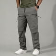 thumbnail image 2 of Men's Hiking Cargo Pants, Casual Trousers Joggers, Elastic Waist Drawstring Straight Leg, Quick Dry Lightweight Breathable, Multi-Pocket Workwear Outdoor, Summer | AKLJWH,Gray 2XL, 2 of 9