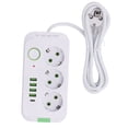 thumbnail image 2 of Adaptador De Enchufe De Viaje Europeo, Diseño De Clavija De 45 Enchufe UE 110-250V 3 Salidas Regleta De Alimentación UE Amplia Aplicación Para Oficina, 2 of 7