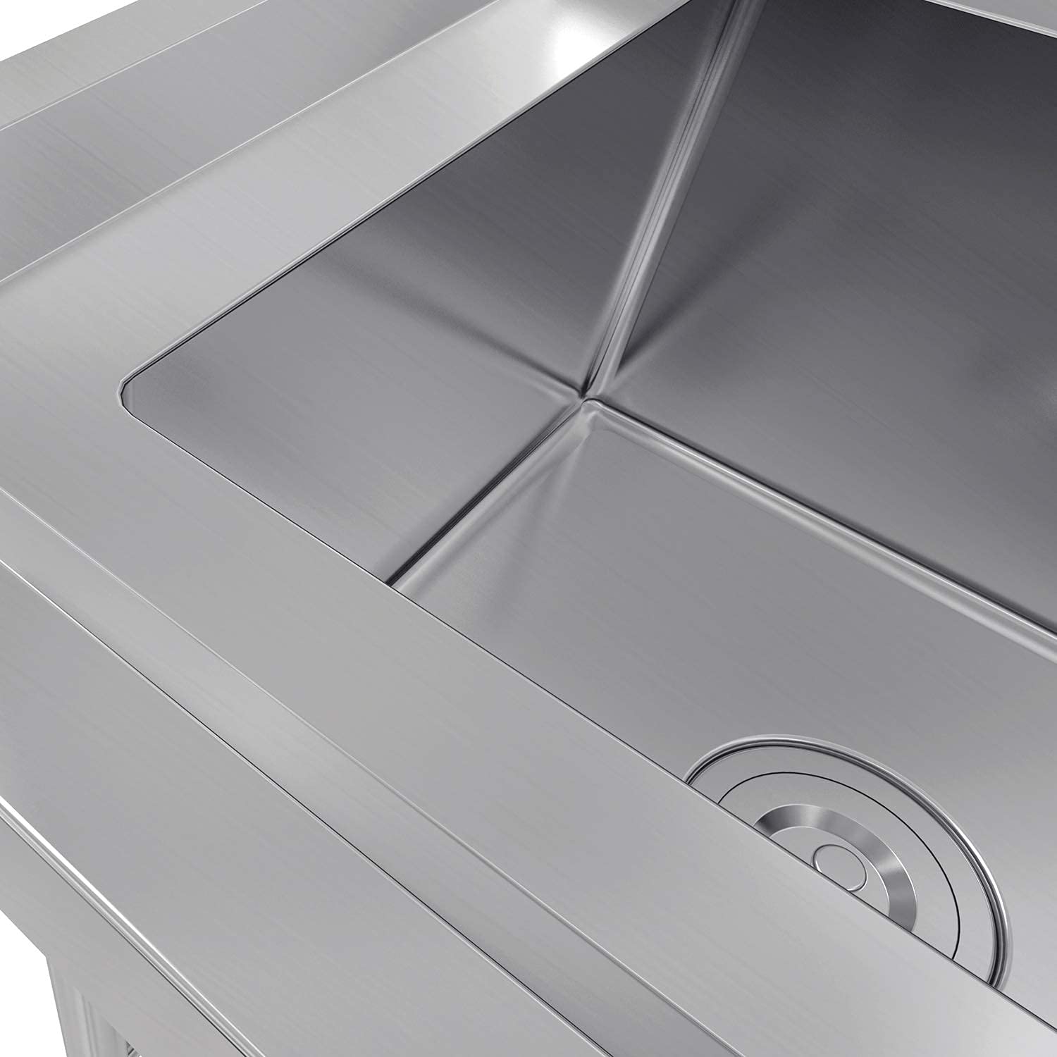 Ktaxon Freestanding 39" 3 Compartment Commercial Stainless Steel Sink, Silver, for Laundry Room, Kitchen