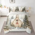 thumbnail image 2 of Manfei Merry Christmas Teens Bedding Comforter Set 7 Pieces, Vintage Western Cabin Full Bedding Set, Winter Plant Botanical Reversible Fitted Sheet Flat Sheet, Luxury Bedroom Decor, 2 of 7