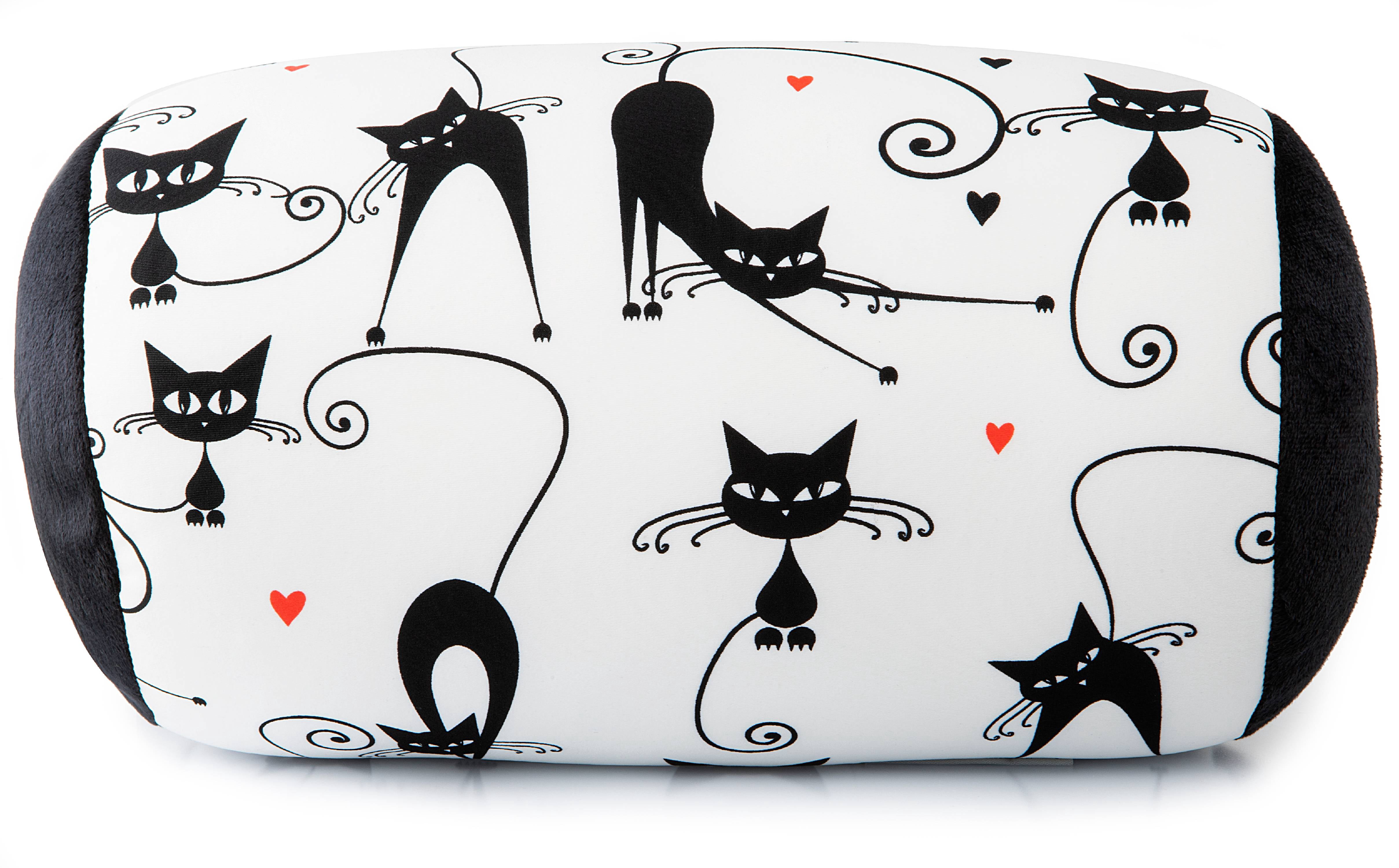 Mooshi Squish Microbead Bed Pillow, 14" x 7" - Airy Squishy Soft Microbeads - Eighteen Fun Bubbly Colors To Choose From - Cuddly And Fun Dormroom Accessory - Bed Pillow, Abstract Cat
