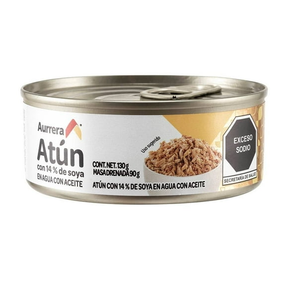Atún Aurrera en agua con aceite 130 g