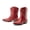 RED, variant on DREAM PAIRS Women's Cowboy Cowgirl Western Ankle Boots Low Chunky Heels Square Toe Fall Short Booties Shoes