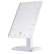 20 LED White Touch Screen Illuminated Makeup Stand Make Up Mirror Desktop Lighted Cosmetic Vanity Mirrors with Stand