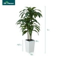 thumbnail image 3 of DR.Planzen Artificial Dracaena Tree 5ft - UV Protected Faux Dracaena Plant with 57 Green Leaves, Fake Tree for Indoor & Outdoor Use, Sturdy Tall White Planter with River Stones, 3 of 10