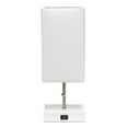 thumbnail image 4 of Simple Designs Metal Petite Stick Lamp w/ USB Port in White with White Shade, 4 of 9