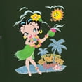 thumbnail image 5 of Wild Bobby, Betty Boop Island Girl Paradise Betty Boop Unisex Crewneck Sweatshirt, Forest Green, Small, 5 of 5