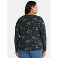 thumbnail image 3 of Terra & Sky Women’s Plus Thermal Henley Top with Long Sleeves, Size 0X-4X, 3 of 5