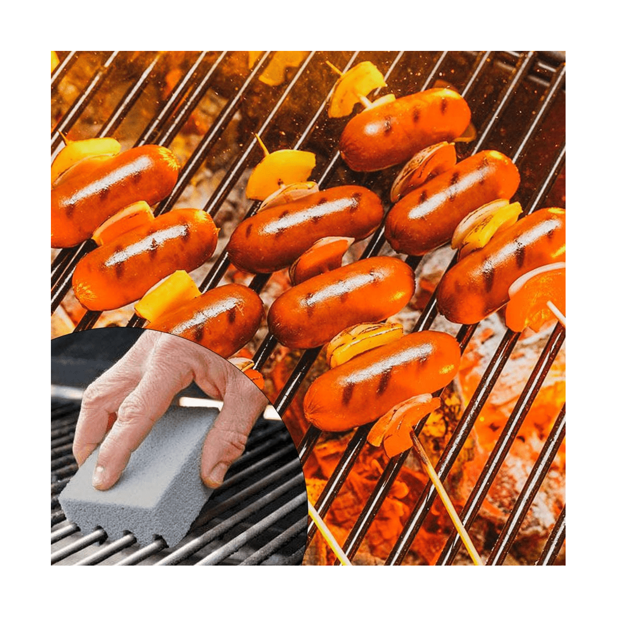 12PCS BBQ Grill Cleaning Brush Brick Block Barbecue Cleaning Stone Pumice Brick for Barbecue Rack Cleaner BBQ Tools