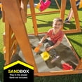 thumbnail image 4 of Sportspower North Peak Wooden Swing with Swing Swings, 6' Slide, Play Fort, Rock Climber & Sandbox, for Kids 3-8, 4 of 9