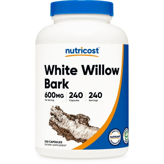 Nutricost White Willow Bark 600mg, 240 Capsules - Non-GMO, Gluten Free, Supplement