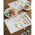 thumbnail image 2 of Easter Placemats Set of 4, Easter Eggs Gnomes Placemat for Dining Table Decorations, Carrot Bunny Rabbit Place Mats, Spring Table Mats for Kitchen Dinner Seasonal Holiday Party Decor, 2 of 6