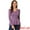 Purple, variant on Unique Bargains Women's V Neck Long Sleeve Ribbed Pullover Knitted Peplum Top