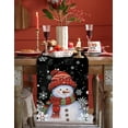 thumbnail image 3 of Table Runner 48 Inches Long for Kitchen Dining, Red Snowman Christmas Dresser Scarf Farmhouse, Dining Table Decorations for Wedding/Parties, Xmas Winter Snowflake Black 13 x 48 In, 3 of 9