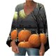 thumbnail image 1 of Mujer Otoño Invierno Casual Sexy Moda Camisa Halloween Impreso Manga Larga Puff Cuello V Jersey Top Fridja fjkfkj7718, 1 of 6