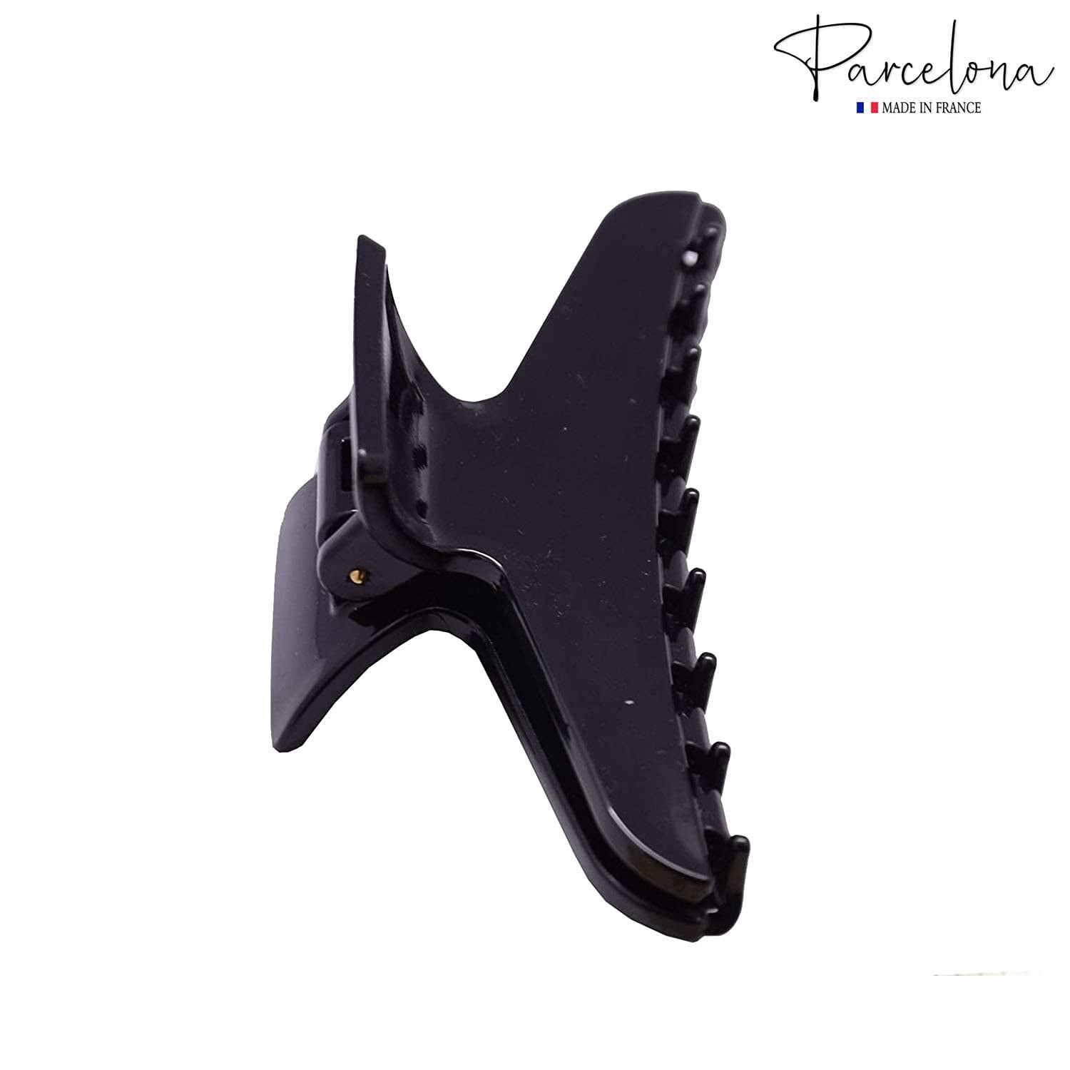Parcelona French Pinch Tortoise Shell and Black Celluloid Hair Claws for Women