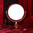 thumbnail image 2 of CSCHome Beautiful Red Round Tall Mirror Double-Sided Mirror Frame for Wedding Living Room Home, 2 of 5