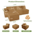 thumbnail image 2 of 95 Cloud Couch, Brown Modern Sectional Couch for Living Room, L-Shaped Corduroy Boneless Sofa with Deep Seat, 1 Ottoman, Left-Facing Chaise, 2 of 8