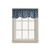 Curtainworks Morocco Scallop Valance Navy, Indoor, 100% Polyester, 58W x 14L, 1 Piece, Adult