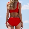 thumbnail image 4 of YuYuBao Women Swimsuits Bikinis Two Piece Retro Ruched Push Up Padded Top High Waist Bottom Bikini Beach Bathing Suits, 4 of 6