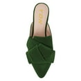 thumbnail image 4 of YDN Women Bowknot Pointed Toe Slide Flats Low Chunky Heel Slip on Mules Comfortable Party Office Dress Shoes Size 10 Green, 4 of 4