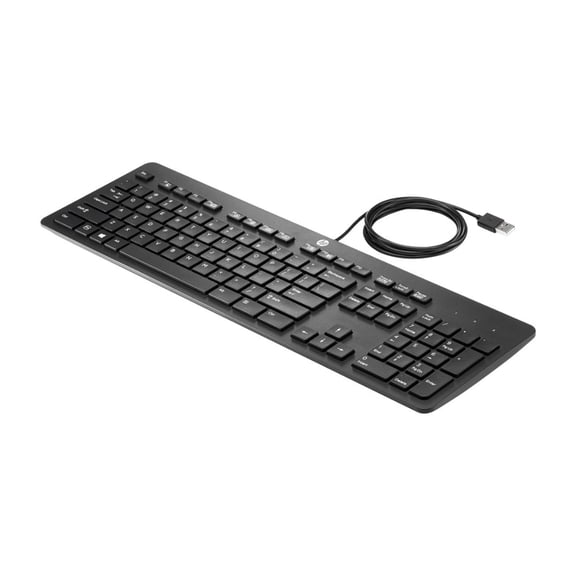 Open Box HP Slim Business USB Wired Keyboard Low-Profile Full Size, Black N3R87AT#ABA
