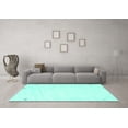 thumbnail image 3 of Ahgly Company Machine Washable Indoor Rectangle Solid Turquoise Blue Modern Area Rugs, 2' x 3', 3 of 4
