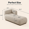 thumbnail image 7 of Miniyam Boucle Chaise Lounge Chair, One Arm Upholstered Chaise Sofa with Single-Sided Back and Legs for Living Room, Camel, 7 of 7