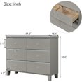 thumbnail image 2 of Dresser for Bedroom,  Rubber Wood Dresser with 6 Drawers Metal Slides Crystal Handle, 2 of 7
