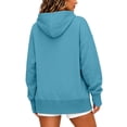 thumbnail image 6 of Enjoytime Hoodies for Women Long Sleeve Solid Color Side Slit Sweatshirt Fall Winter Soft Casual Pullover Hoodie, 6 of 6