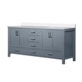 thumbnail image 4 of 72" W X 22" D Dark Grey Bath Vanity With White Quartz Top - Solid Wood Made Soft Close Design And Stain Two Cabinets, Six Drawers, Open Shelf For Storage Pre-drilled Single Hole Faucet Install, 4 of 5