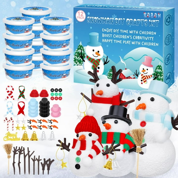 Kit de muñecos de nieve EOBOH para construir un muñeco de nieve, bricolaje, con arcilla secada al aire, paquete de 18