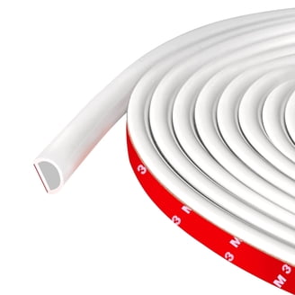 19.7 Ft Weather Stripping Door Seal – Self-Adhesive Silicone Strip For Windows & Doors, Soundproofing & Draft Blocker (White)