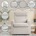 thumbnail image 4 of Convenience Concepts Take a Seat Olivia Swivel Accent Armchair, Boucle Oatmeal, 4 of 6