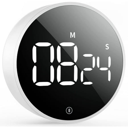 

VOCOO Digital Kitchen Timer Magnetic Countdown Countup Timer with Large LED Display Easy for Cooking and for Seniors and Kids to Use - White(Battery Included)