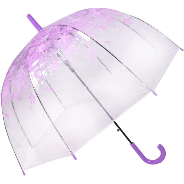 nipocaio Women's Clear Bubble Transparent Umbrella-Auto Open Clear