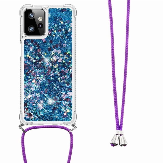 Funda FOXDOCK para Motorola Moto G Power 2023 con Cuerda Ajustable, Brillo Líquido, Protección Antigolpes y Lente – Ideal para Regalo